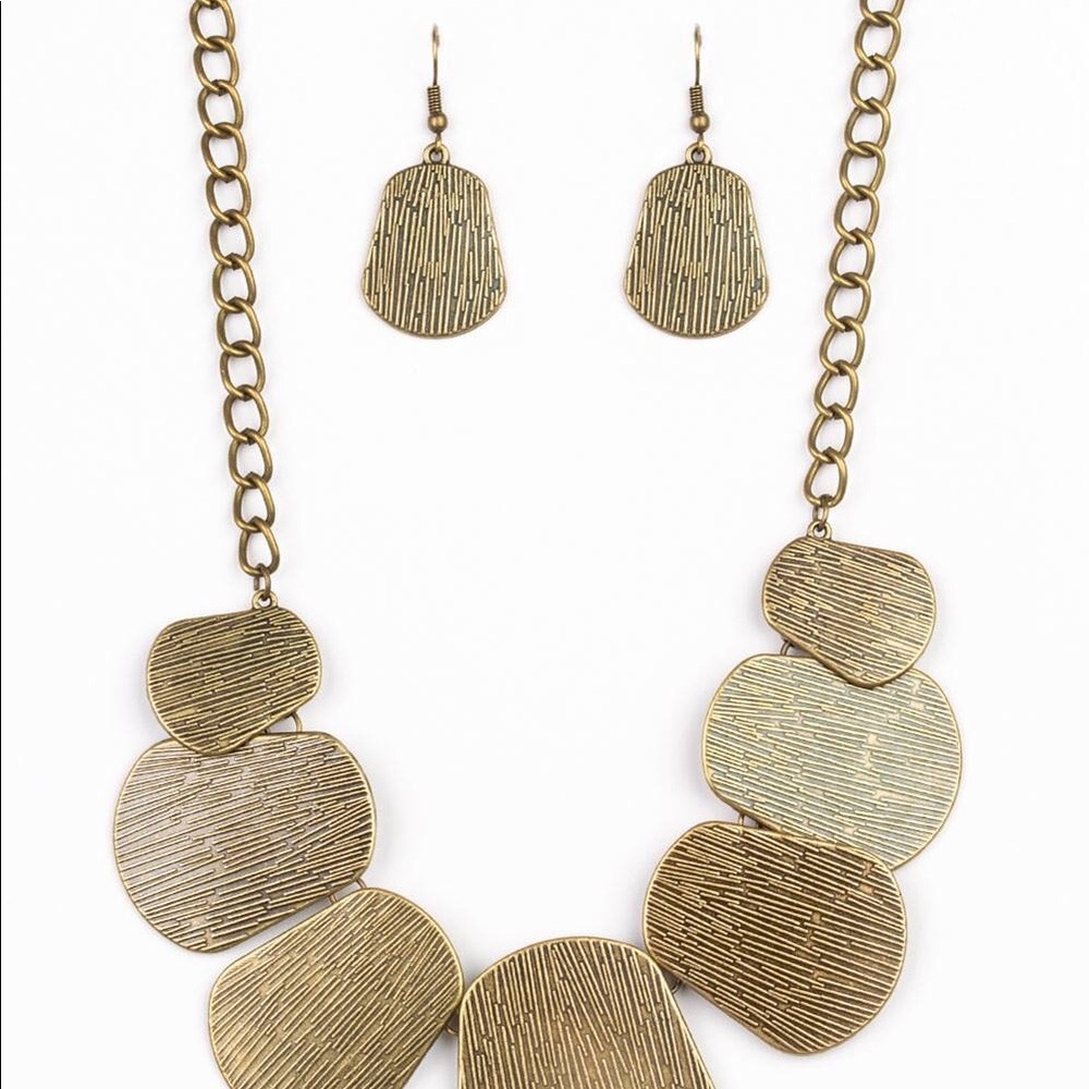 Brass necklace/earrings